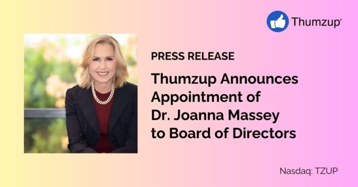 thumzup-announces-appointment-of-dr.-joanna-massey-to-board-of-directors