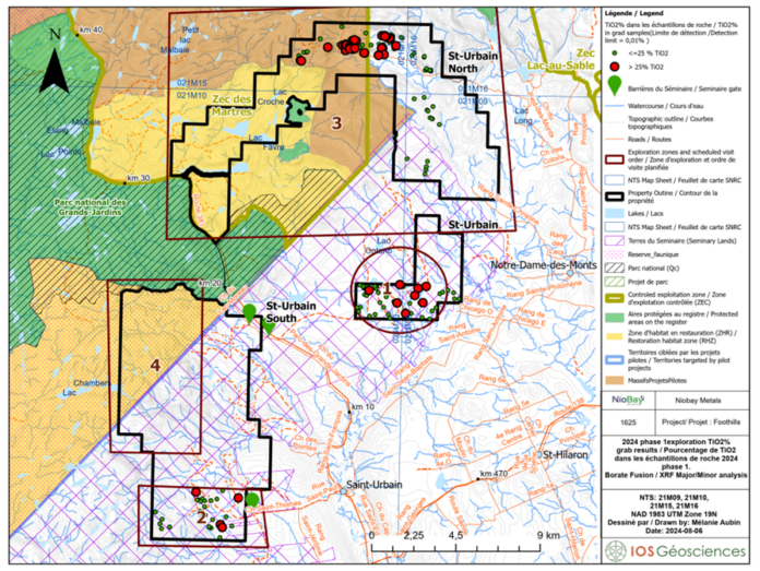 niobay-metals-intercepts-up-to-22%-titanium-(tio₂)-in-its-drillings-on-zone-1-of-the-foothills-property