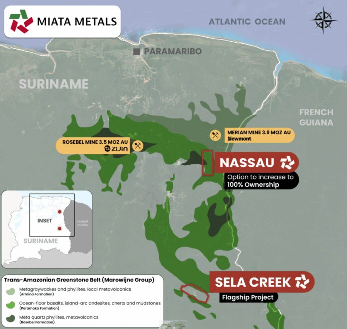 miata-metals-signs-option-to-increase-ownership-of-the-nassau-gold-project-in-suriname-to-100%