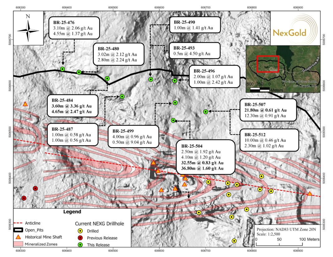 NexGold Infill Drilling Intersects 1.60 g/t Gold Over 36.80 Metres at the Goldboro Gold Project