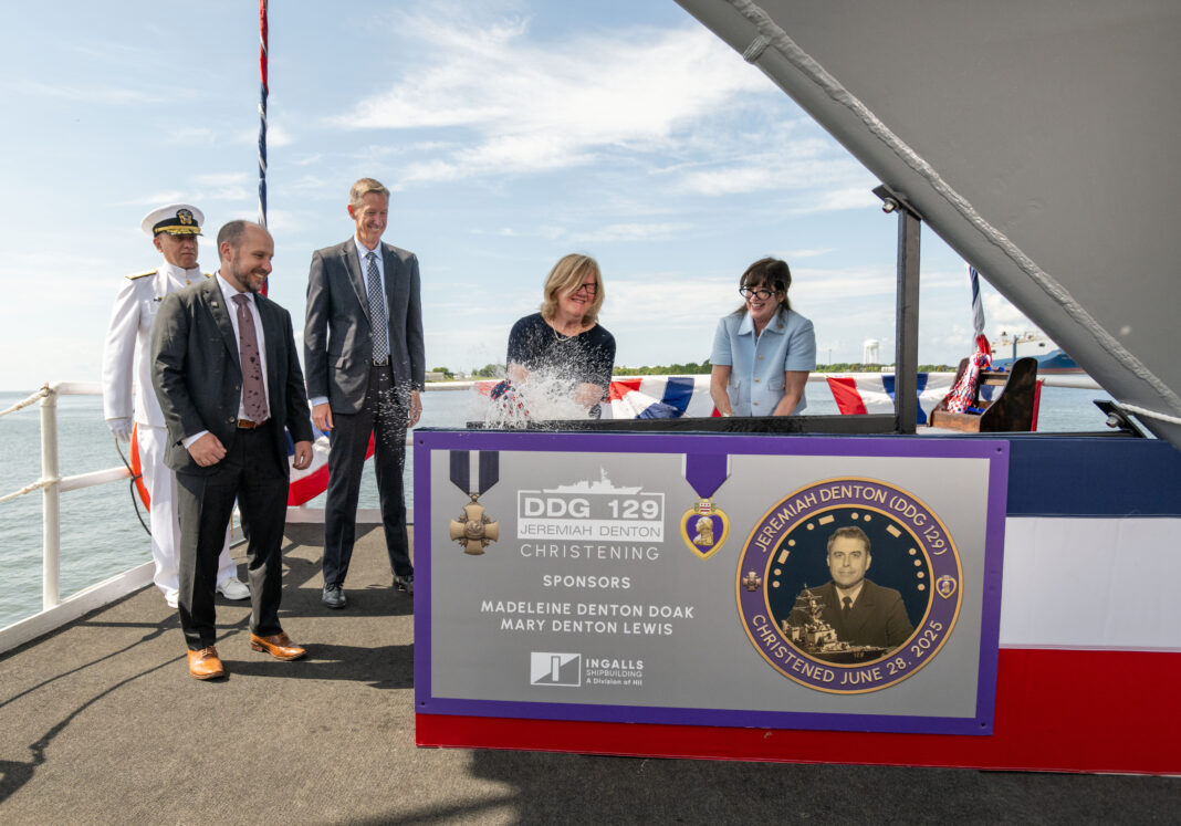 HII Christens Guided Missile Destroyer Jeremiah Denton (DDG 129)
