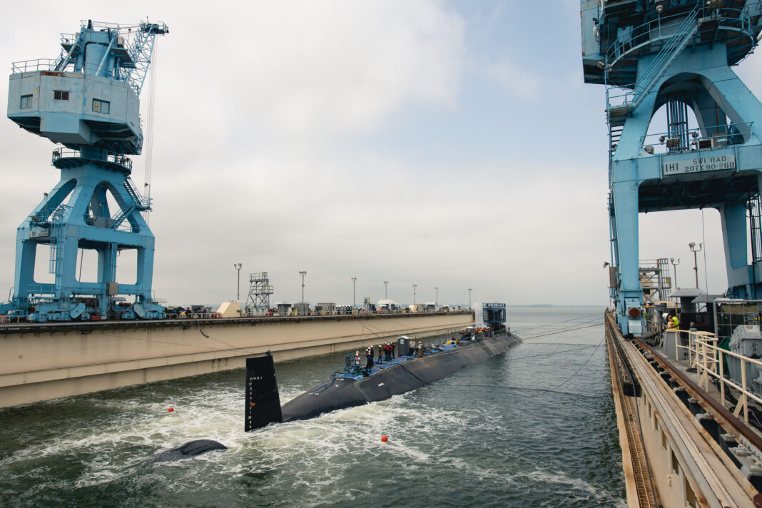 HII Launches Virginia-class Submarine Arkansas (SSN 800) at Newport News Shipbuilding