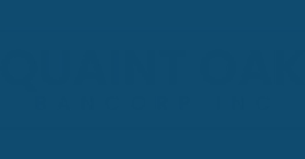 QUAINT OAK BANCORP, INC. ANNOUNCES SECOND QUARTER EARNINGS