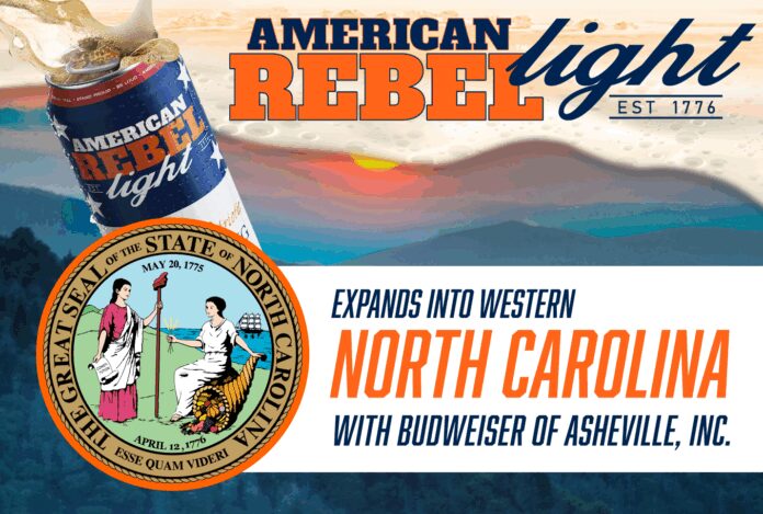 american-rebel-light-beer-expands-into-western-north-carolina-with-budweiser-of-asheville,-inc.