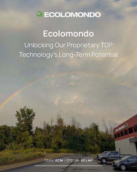 Ecolomondo’s Hawkesbury TDP Facility Reports Record Monthly Revenues for September
