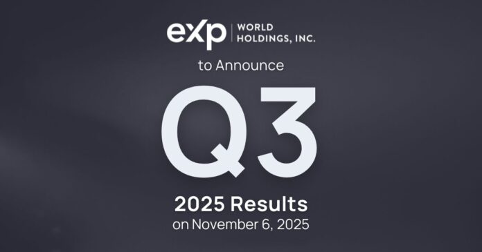 exp-world-holdings-to-announce-third-quarter-2025-results-on-november-6,-2025