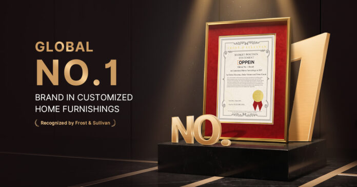 oppein-recognized-by-frost-&-sullivan-as-the-global-no.-1-customized-furnishings-brand